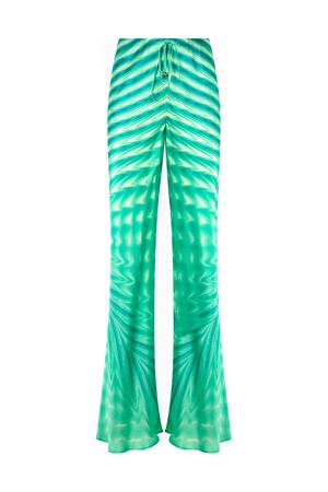 Silk Pants with Optical Glass Print ROBERTO CAVALLI | UKT209RYN4704000